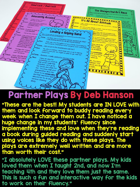 Fluency is said to be the bridge between word recognition and reading comprehension. Learn about my partner play scripts that provide a fun and engaging way to focus on reading fluency. Plus, they feature a reading comprehension component, as well! These scripts are designed to be used in 2nd, 3rd, 4th, and 5th grade reading classrooms.