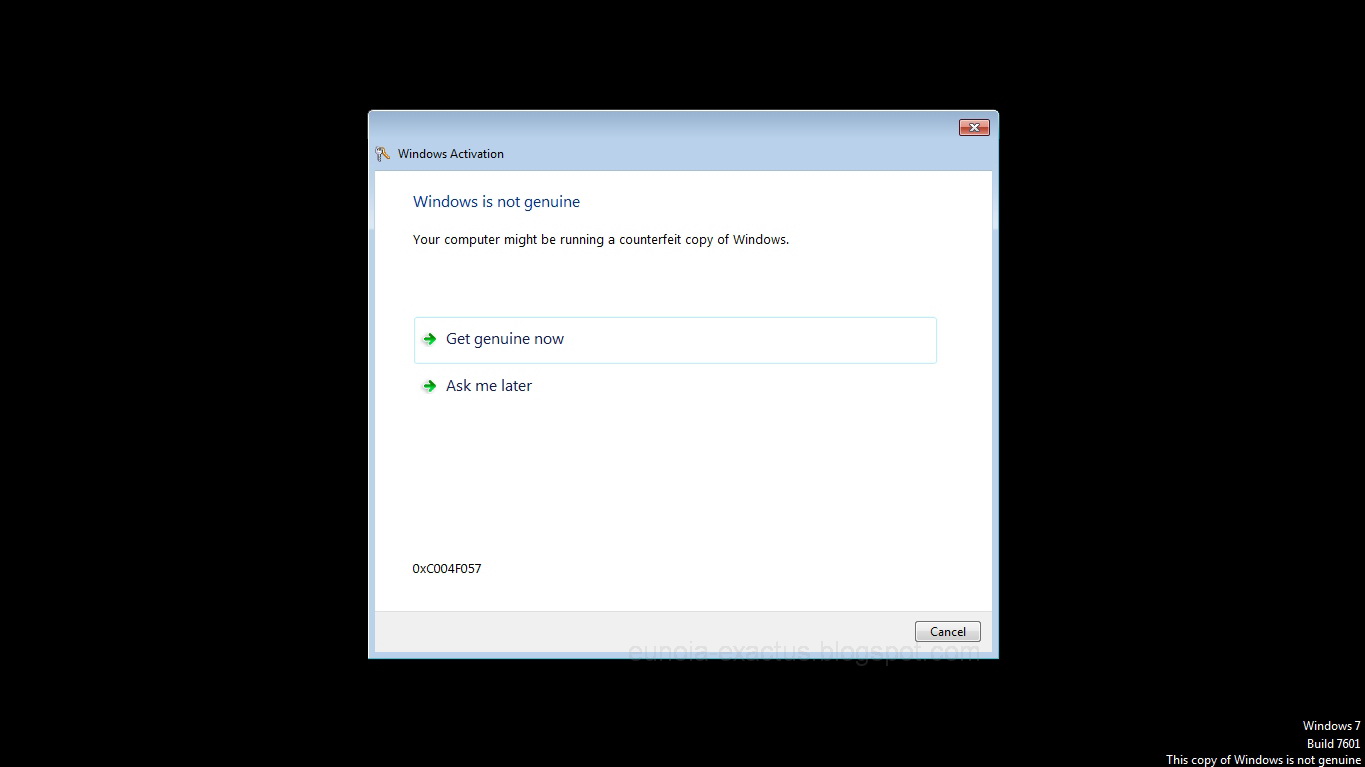 Cara Mengatasi Masalah Windows 7 Build 7601 Not Genuine Tanpa Software