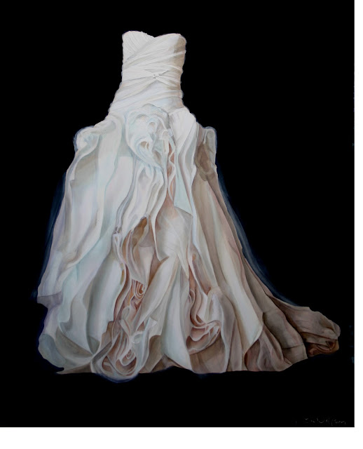 Kristin Wolfson Commissioned Wedding Dress Painting; 60"x48" acrylic