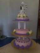 Pink Purple Wedding Cake