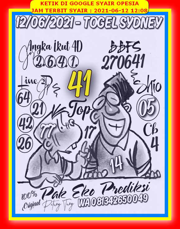 Syair Sydney Sabtu 12 Juni 2021 Royal Syair