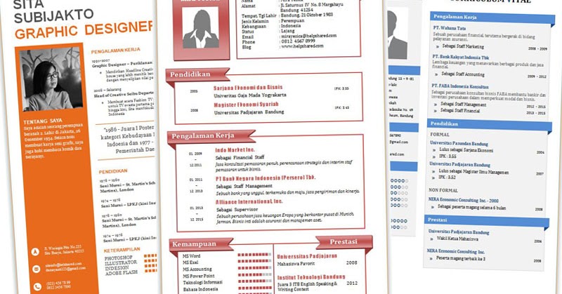 Contoh CV yang Menarik Dan Baik Format Doc Word Part-1