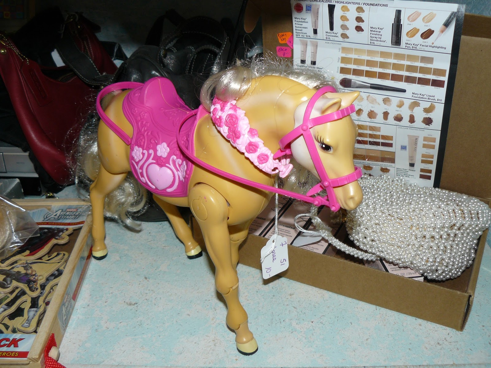SCRANBERRY COOP Barbie Doll Horses, Mustang Horse, Palamino, saddles