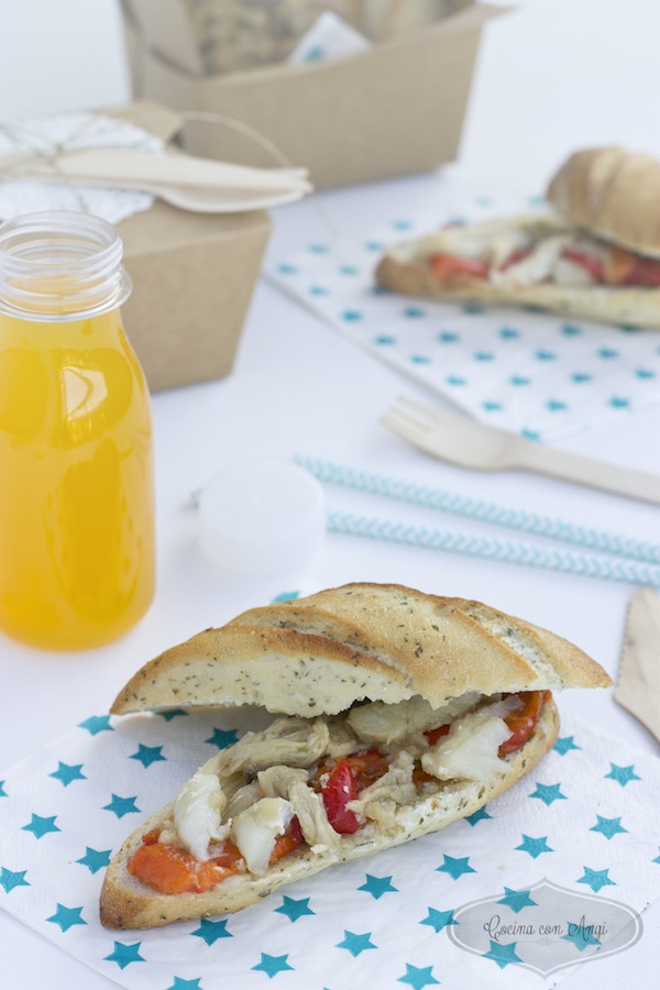 Montaditos de 'esgarraet' o 'espencat'