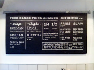 The menu at Wishbone, Brixton. Photo by Hugh Wright