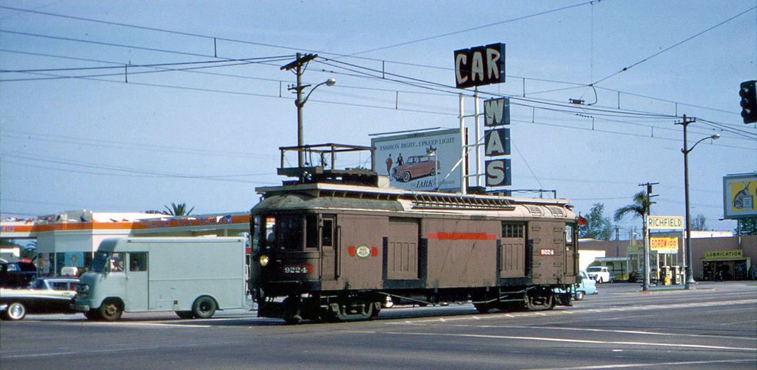 transpress nz Los Angeles trolley line maintenance car, 1959