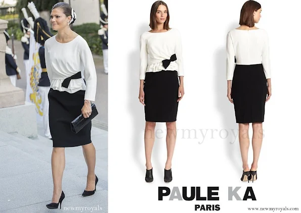 Crown Princess Victoria wore PAULE KA Colorblock Peplum Dress