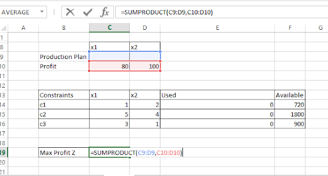 LINEAR PROGRAMMING USING EXCEL SOLVER