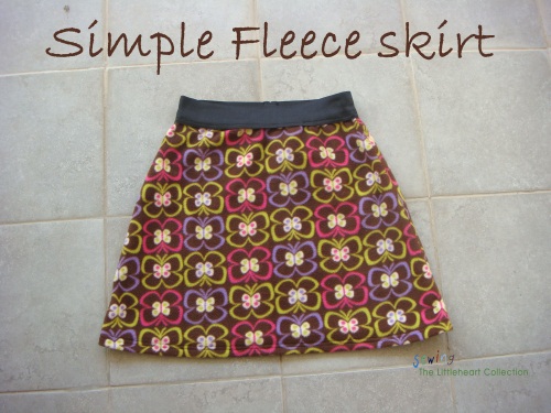 Sewing The Littleheart Collection: Simple fleece skirt with elastic waist