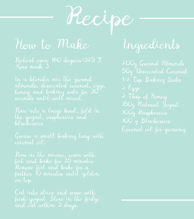 Made Up Style All Natural Raspberry Blueberry Almond Slice bake recipe card