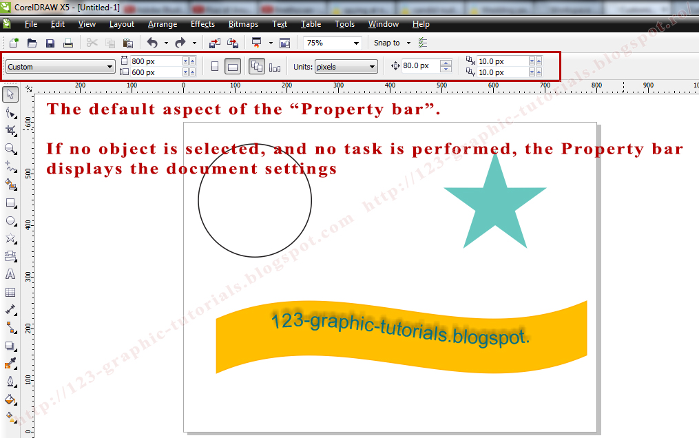 graphictutorials CorelDRAW basics the Property bar
