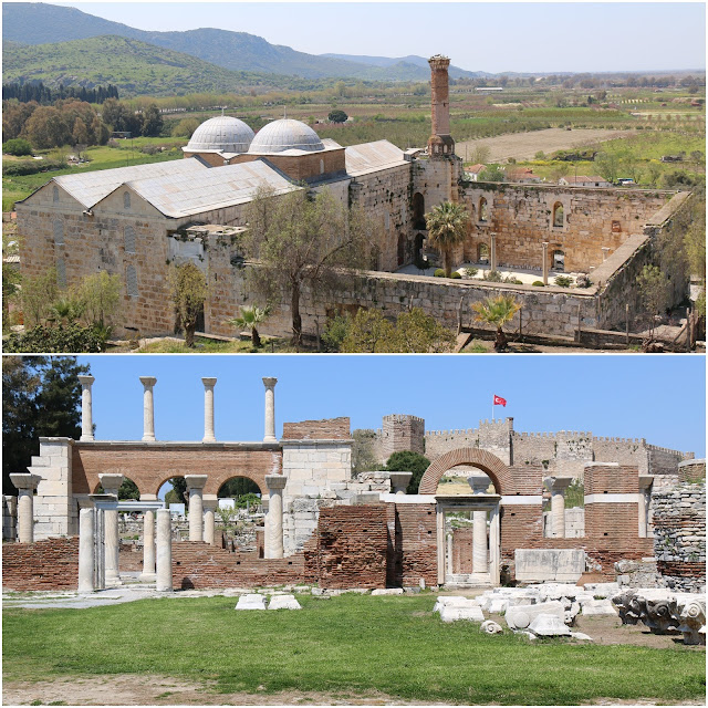 The Basilica of St John is on the slopes of Ayasoluk Hill near the center of Selçuk, just below the fortress and about 3.5 km from Ephesus in Kusadasi, Turkey The Basilica of St John is on the slopes of Ayasoluk Hill near the center of Selçuk, just below the fortress and about 3.5 km from Ephesus in Kusadasi, Turkey