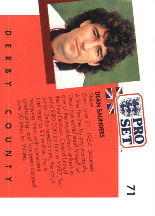 Pro Set Football 1991-1992 Chelsea Dave Beasant #13 