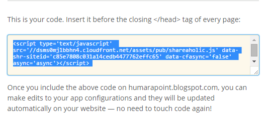 social sharing button for blogger