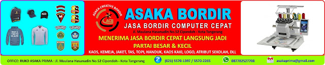 Bordir Satuan Asaka adalah tempat bikin Bordir Satuan. Mulai dari Kaos, Jaket, Topi, Polo, Tas dll. Bisa Custom Order. Bikin SemauMu & SesukaMu! - Bordir Satuan.