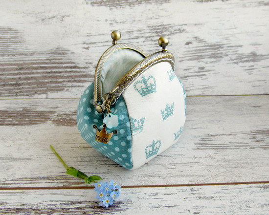 кошелек из ткани, coin purse turquoise