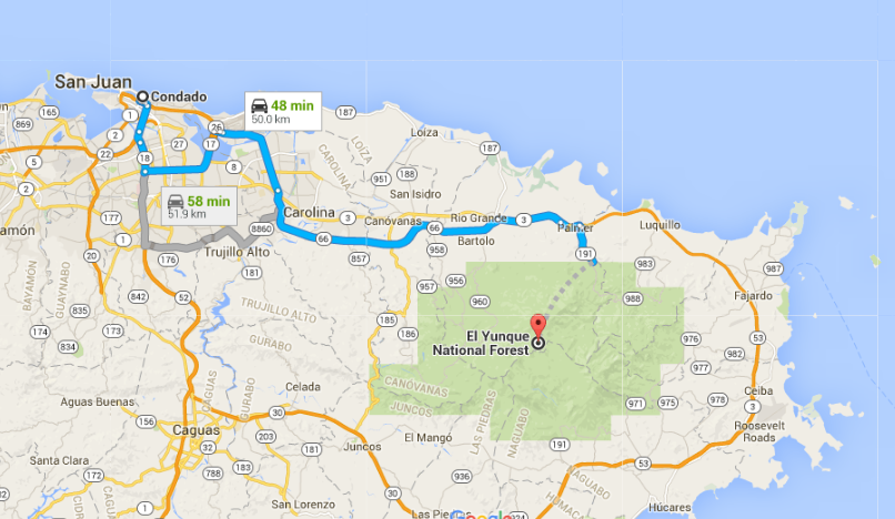 El Yunque National Forest Map