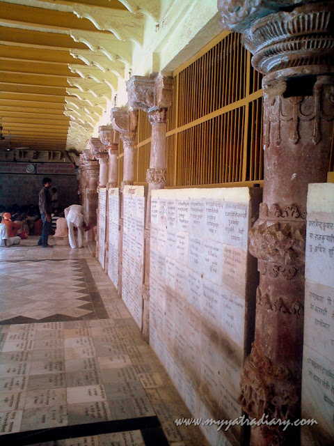 Pillars at the Chaurasi Khamba Temple, Mahavn old Gokul in Mathura