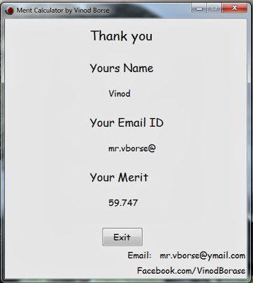 Merit Calculator Softwere for TET- 1 and TET 2 candidates