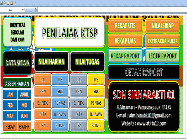 Aplikasi Raport SD KTSP Format Excel Gratis Fitur Lengkap