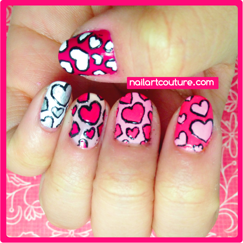 Nail Art Couture★ ! Valentine Nails 2 Ombre Pop Heart Nails