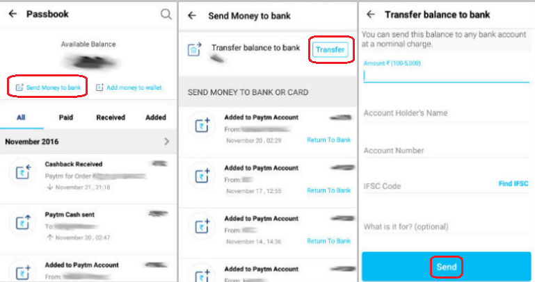 send money with bank account