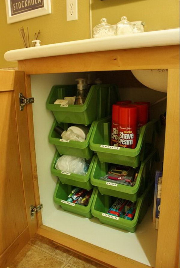 12 Ideas para organizar y ahorrar espacio debajo del fregadero del baño