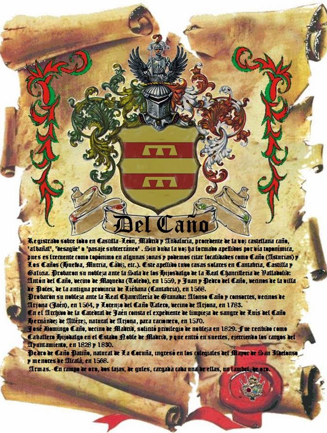 apellidolandia Escudo familiar Del Caño Villalba