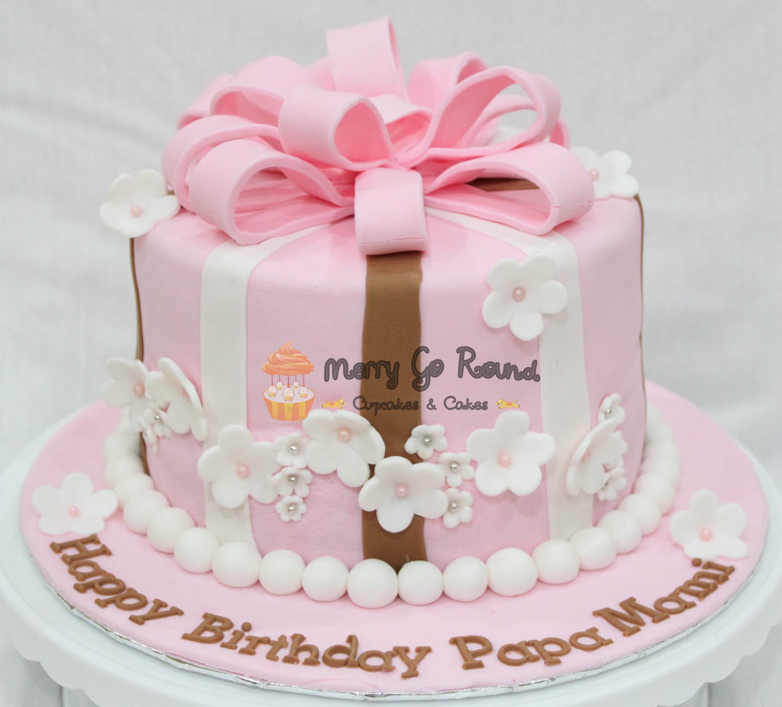 Merry Go Round Cupcakes & Cakes Pearly Gift Box Birthday Cake