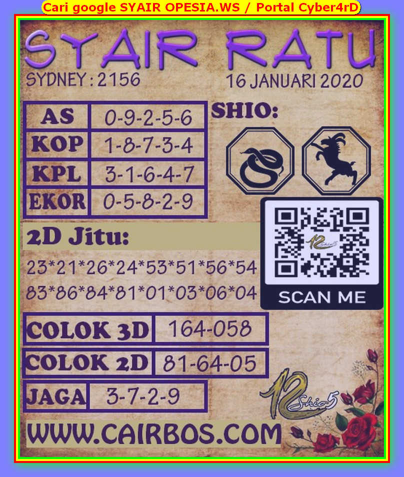 1 New Message Kode Syair Sydney 16 Januari 2020 Forum Syair Togel Hongkong Singapura Sydney