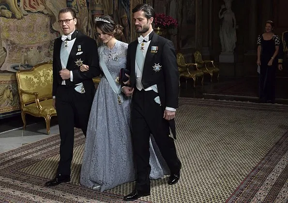 Queen Silvia, Prince Daniel, Prince Carl Philip. Princess Sofia wore Ida Sjöstedt gown from Fall Winter collection