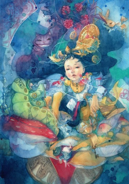 Taupe Syuka deviantart pinturas tradicionais sonhos surreais alice wonderland