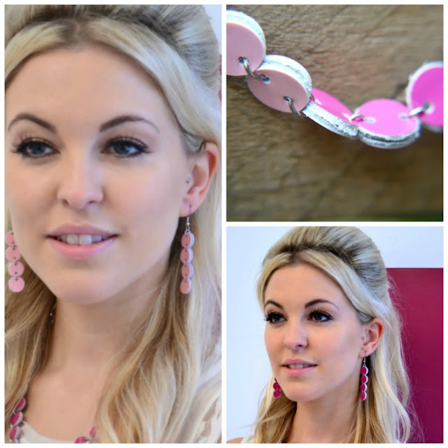 SlinkyLinks Jewellery Review and Giveaway | Morgan's Milieu: SlinkyLinks earrings being modelled.