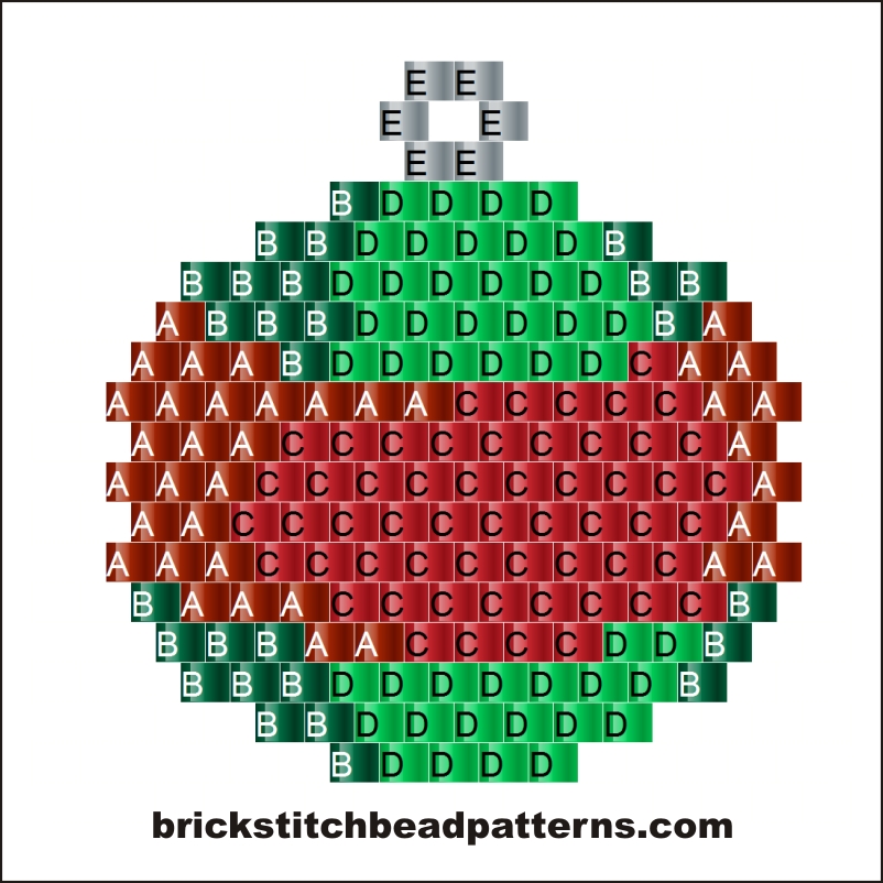 Brick Stitch Bead Patterns Journal: Free Big Stripe Christmas Beaded ...