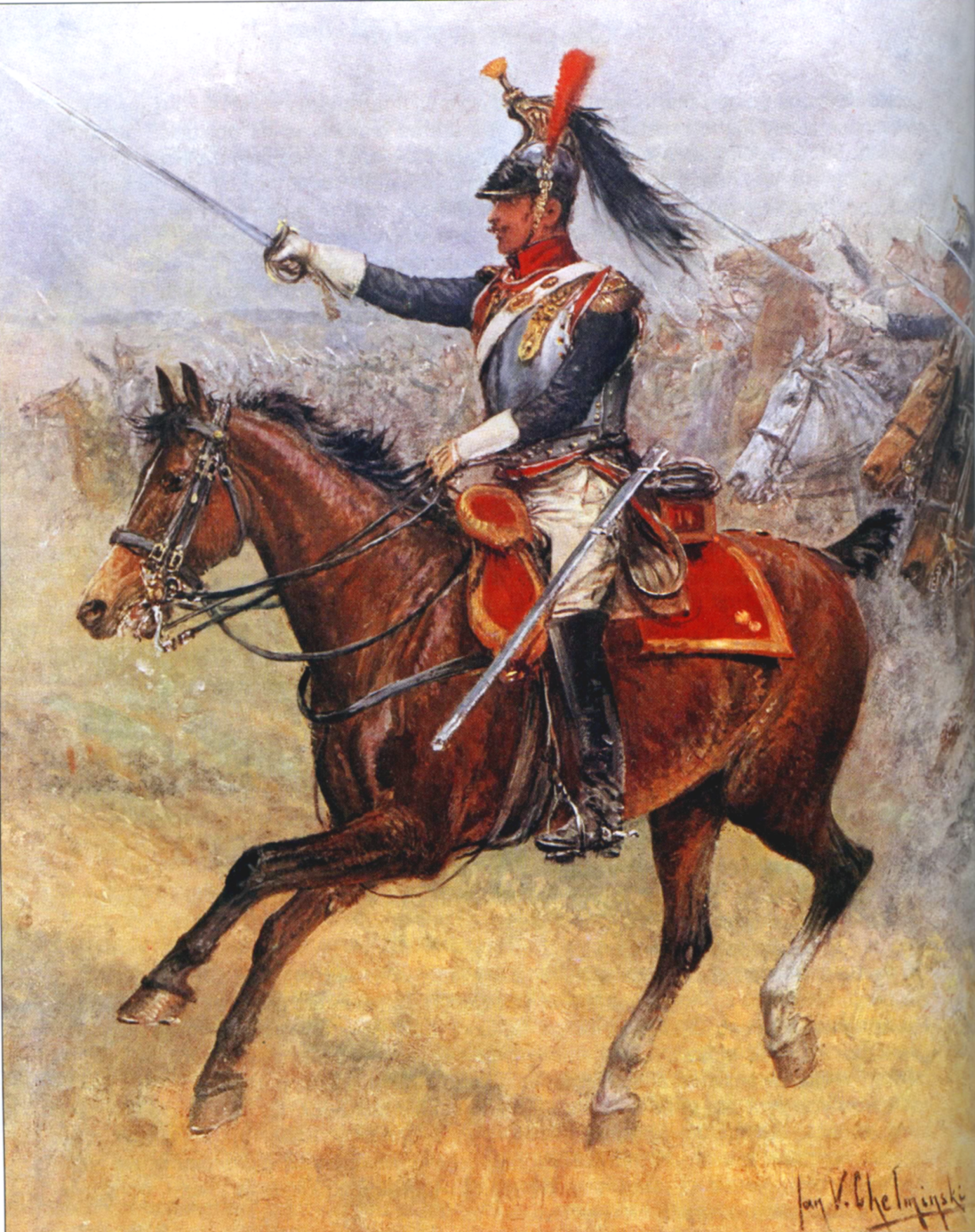 Dariusz caballeros Charging Napoleonic cavalry in painting