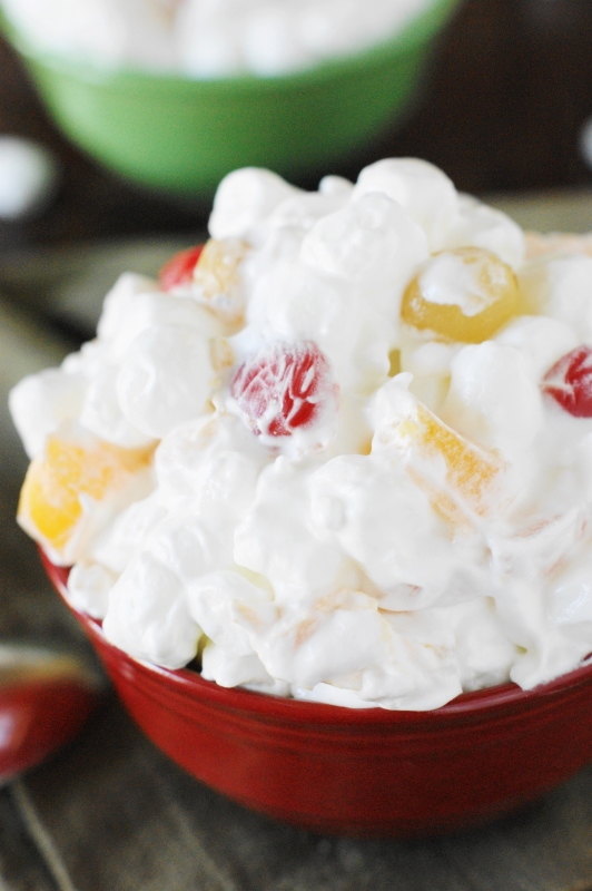 Fruit Cocktail Fluff {a.k.a. Easy Ambrosia Salad} | The Kitchen is My ...