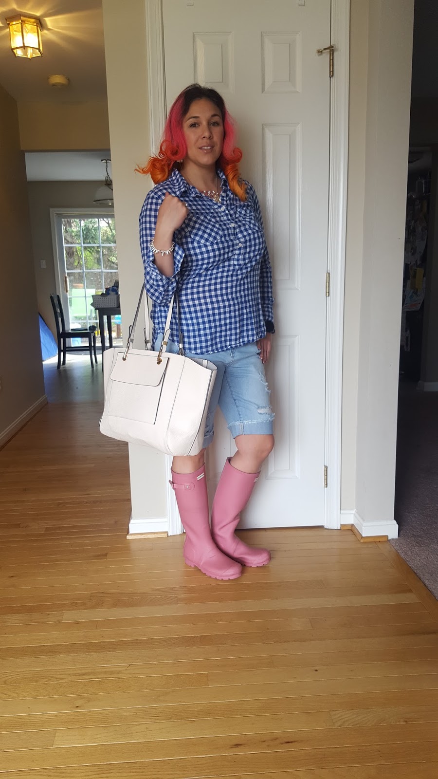 hunter gingham boots