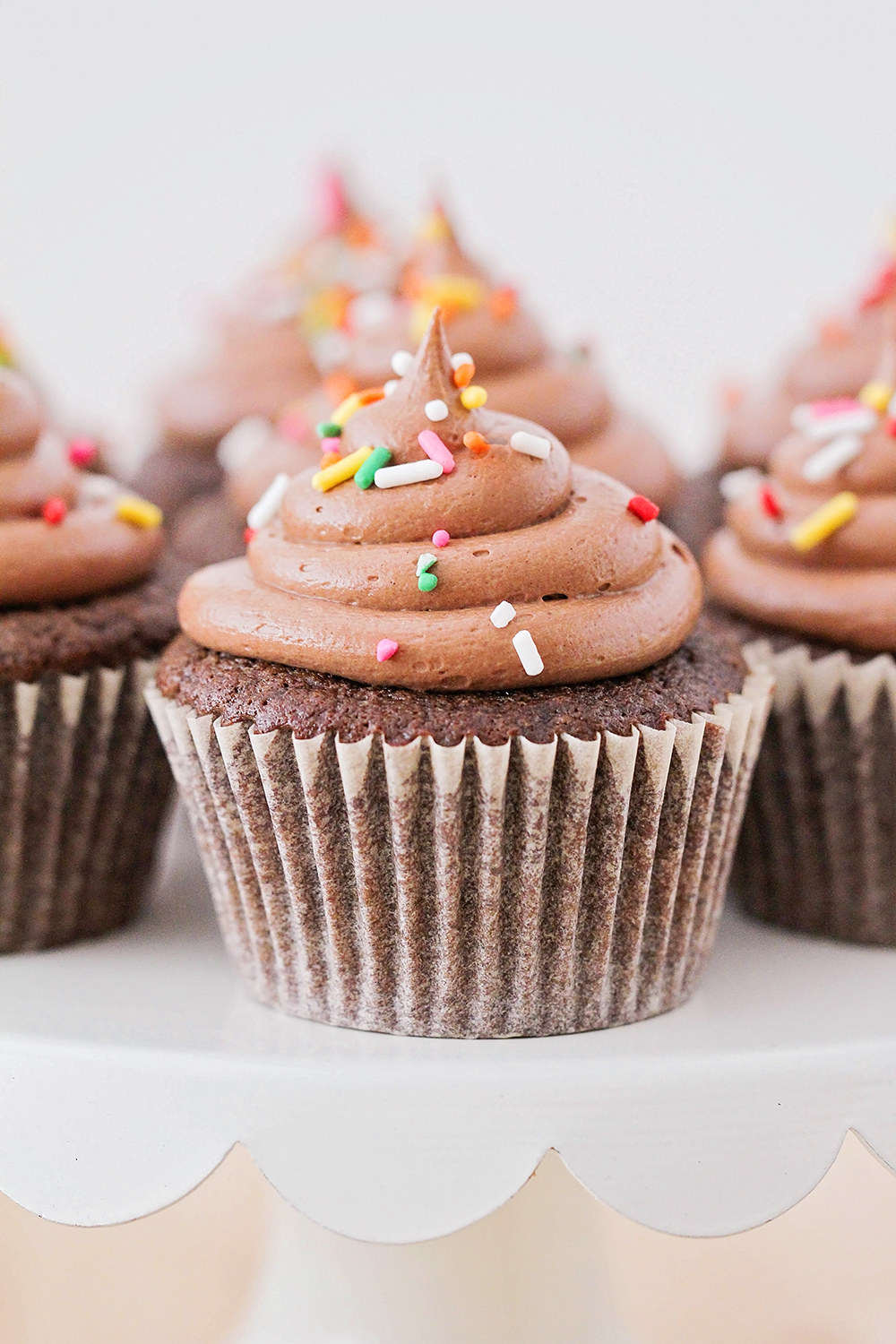 These best ever chocolate cupcakes are amazingly delicious! Tender, moist chocolate cake topped by a light and fluffy chocolate frosting. Perfect for birthdays and special occasions!