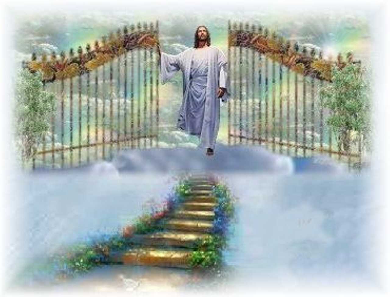 Умерший сразу в рай. Царства небесное рай врата. Лестница в рай. Господь в раю.