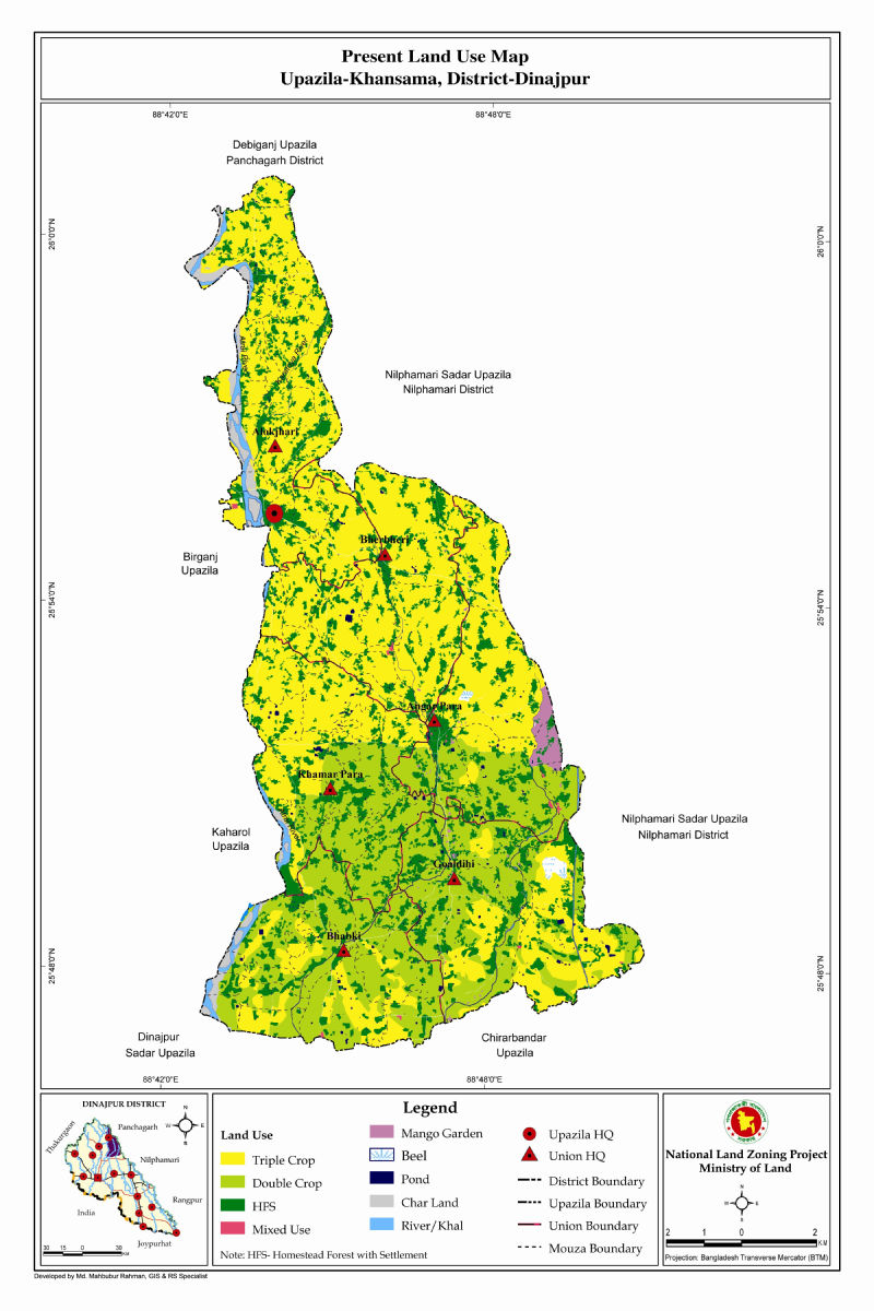 Khansama Upazila Mouza Map Dinajpur District Bangladesh