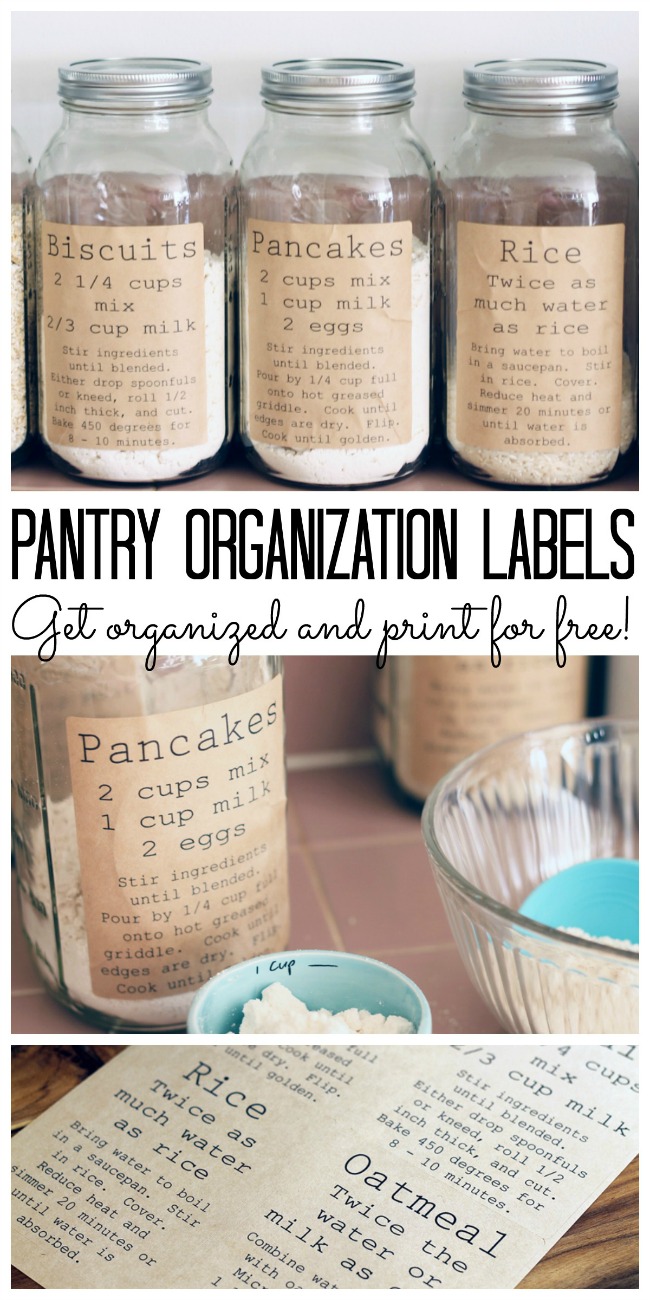Vintage pantry labels