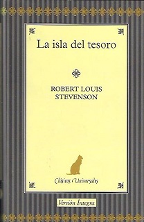 Portada de la novela de aventuras La isla del tesoro, de R. L. Stevenson, de la colección Clásicos Universales.