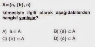 HAYAT MATEMATiKLE GÜZEL!: 6. Sınıf Kümelerle İlgili Sorular
