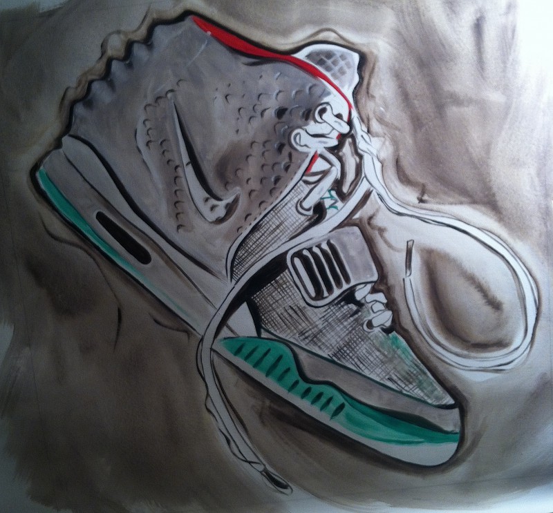 Oil painted sneakers sneakers