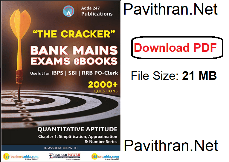 Bank Mains-Quantitative Aptitude Book pdf