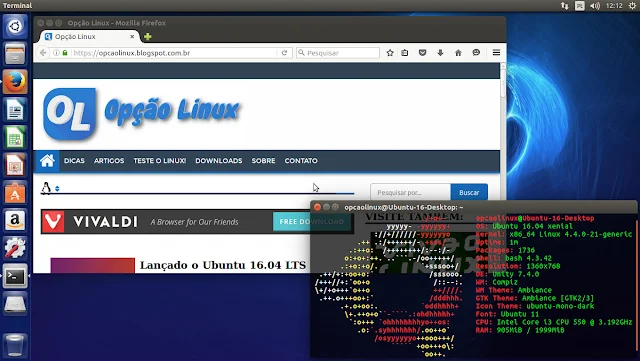 Área de Trabalho Ubuntu 16.04 Xenial Xerus Área de Trabalho Ubuntu 16.04 Xenial Xerus
