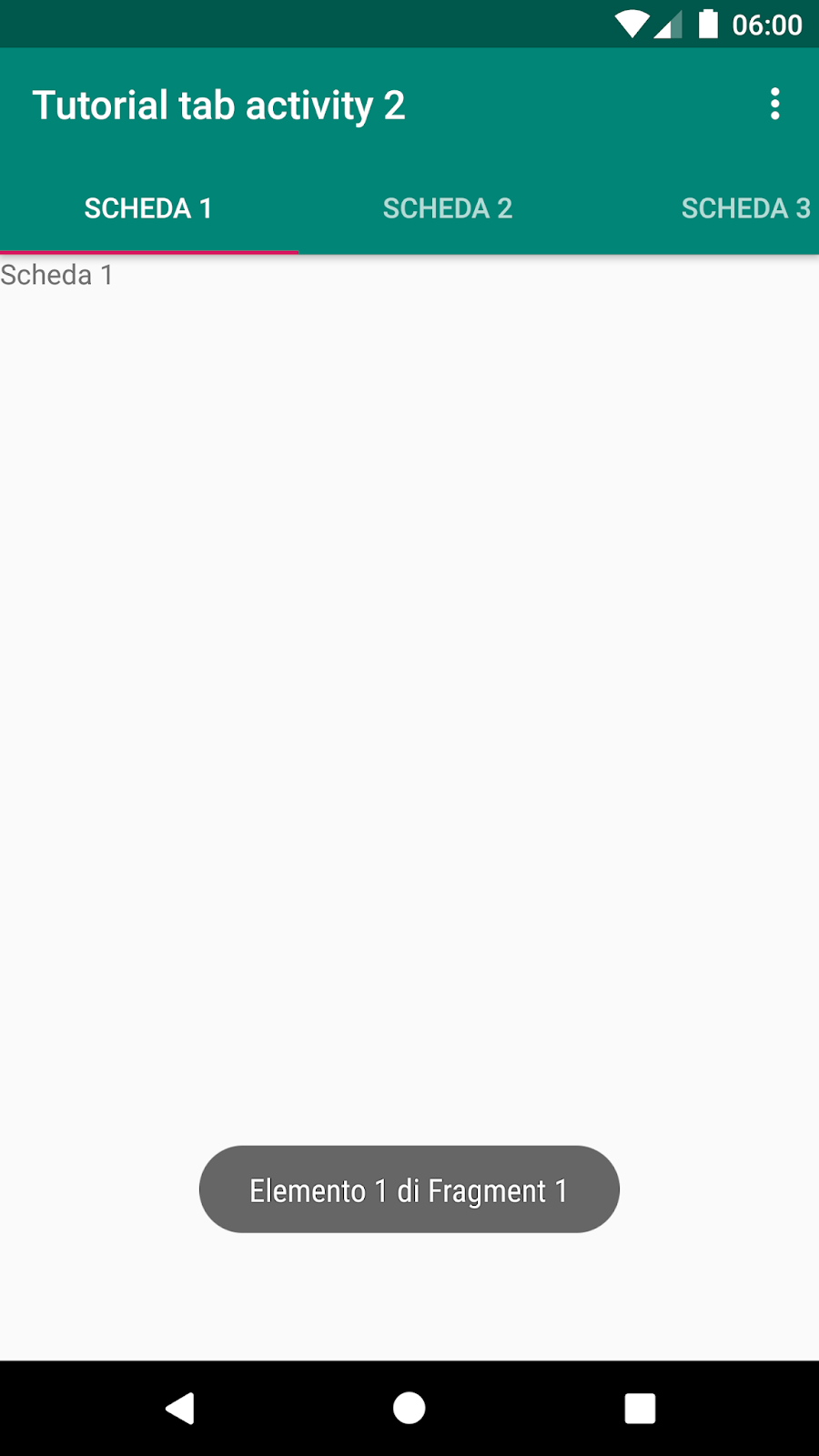 Android Studio Tabbed Activity aggiungere OptionMenu in ActionBar