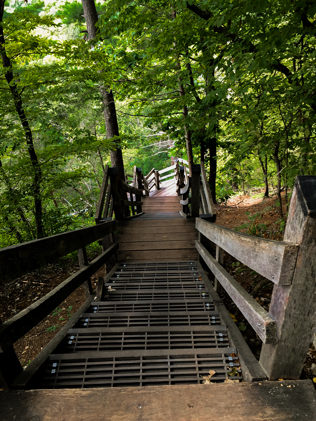 stairs from overlook to Willow River Falls