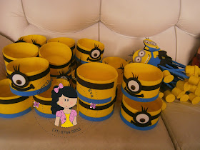 Samyche Criações em Eva: centro de mesa dos minions