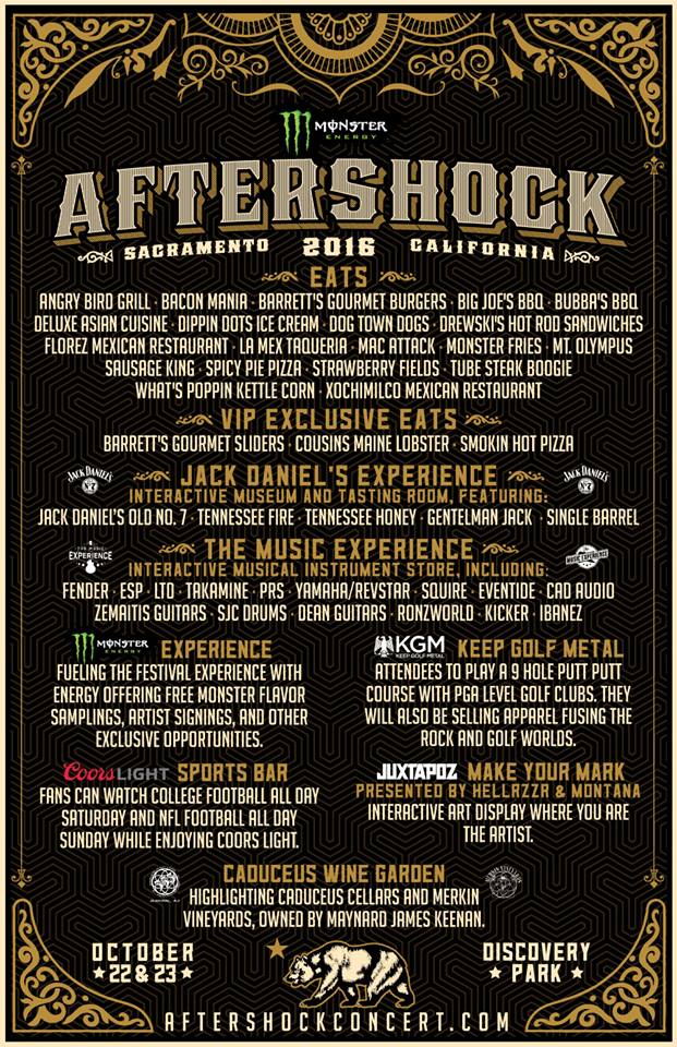 Toon's Tunes Aftershock schedule stage times for all bands, plus